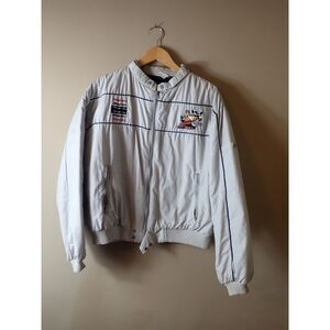 Rick Mears Snap On Tool Racecar Indycar Mens XL Gray Quilt Lined Jacket